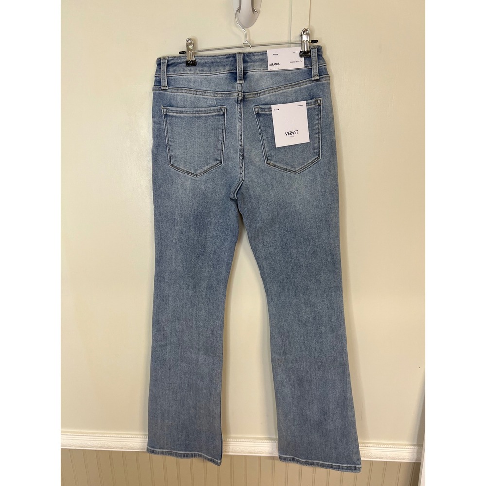 Vervet Blue Miranda Mid-Rise Boot Cut Jeans Light Wash T6460 Size 27 NEW - Picture 6 of 9